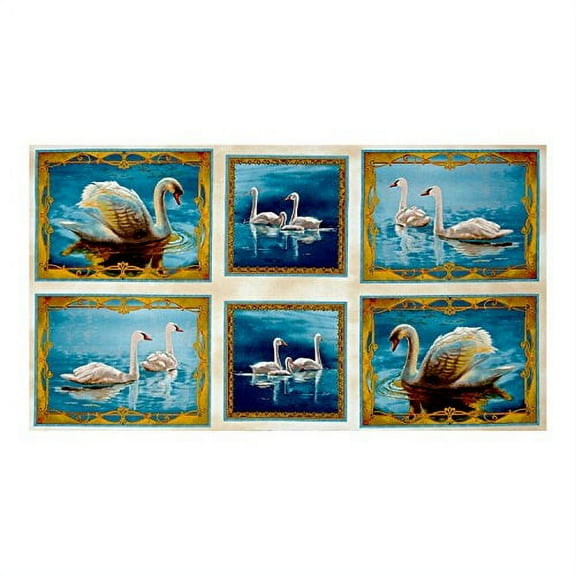 QT Fabrics Splendid Swan Picture Patches 24" Panel