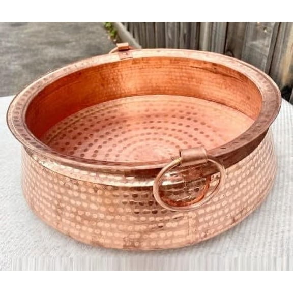 QT Handcarved, Pure Copper Nepali Khadkulo  5 IN Traditional Water Purifying Copper Bowl Small Khadkulo For Display Water & Flower For Pooja Pray Arti | Handmade In Nepal