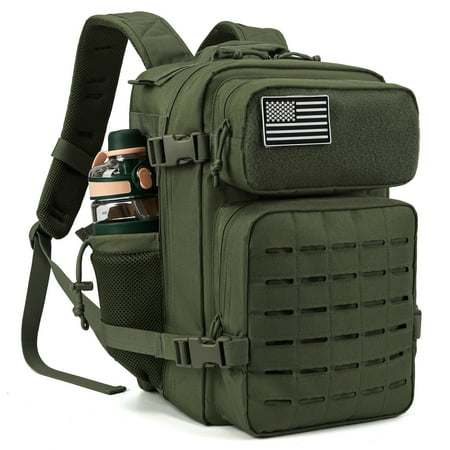 QT&QY 25L Molle Hiking Daypack Outdoor Backpack for Men Women Camping Travel Work Commuter Gym Bag