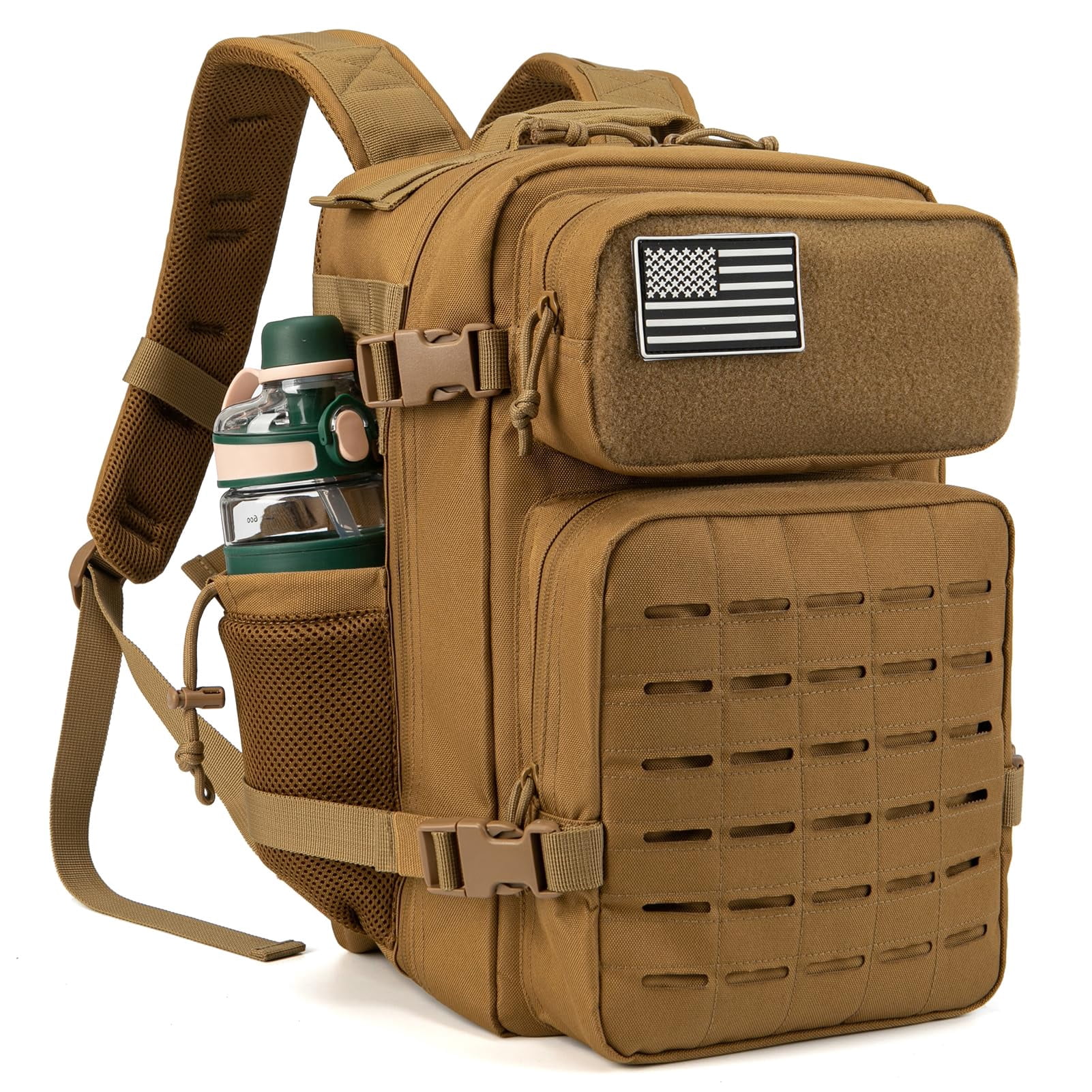 QT&QY 25L Molle Hiking Daypack Outdoor Backpack for Men Women Camping Travel Work Commuter Gym Bag