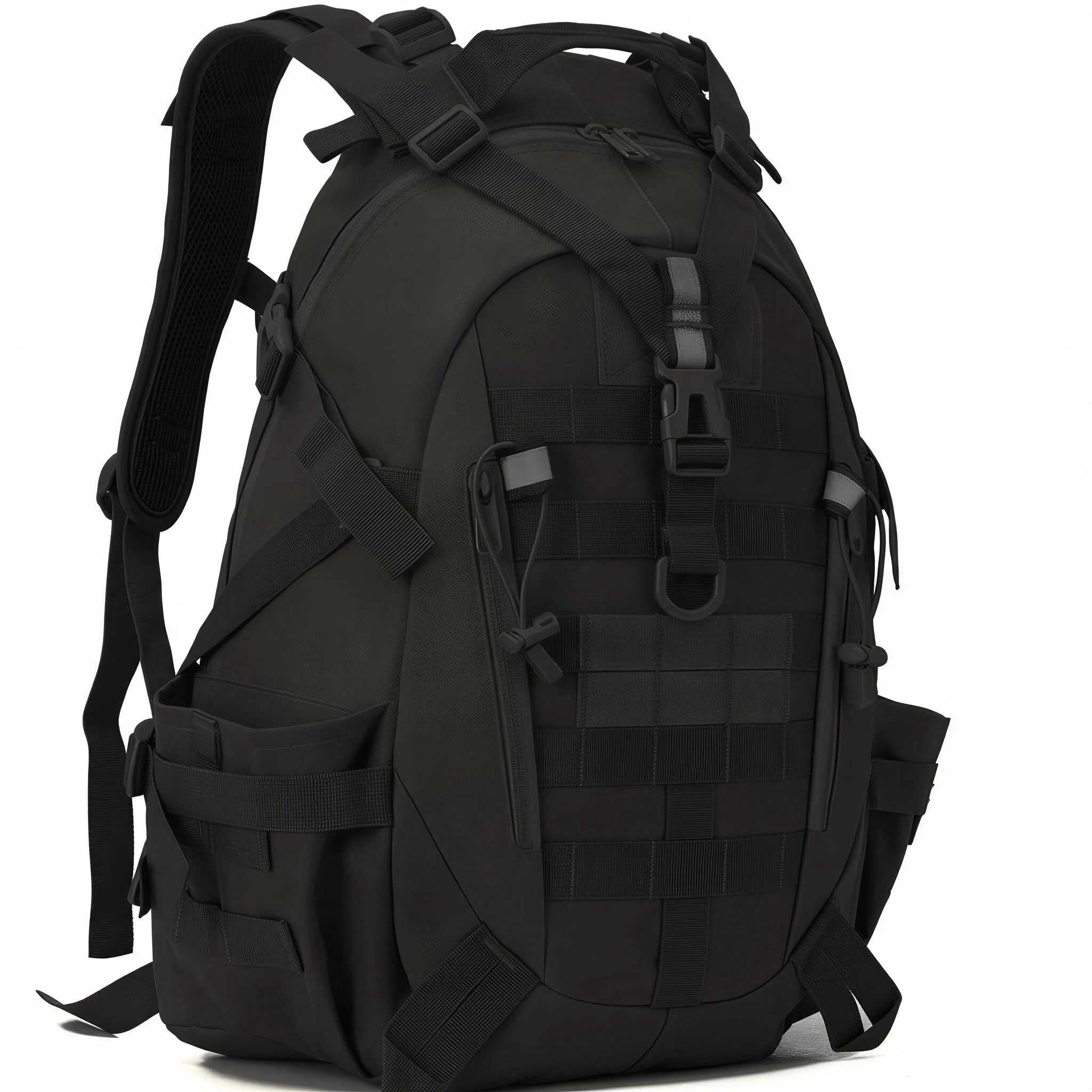 QT&QY 35L Molle Hiking Daypack Water Resistant Outdoor Camping Travel Work Backpack for Men Women