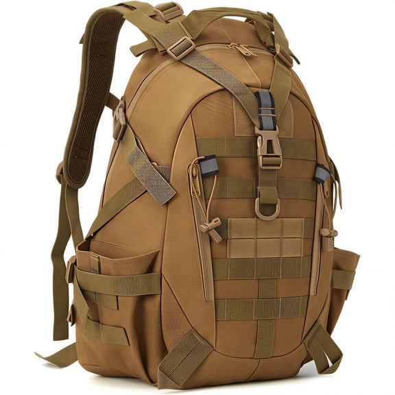 QT&QY 35L Molle Hiking Daypack Water Resistant Outdoor Camping Travel Work Backpack for Men Women
