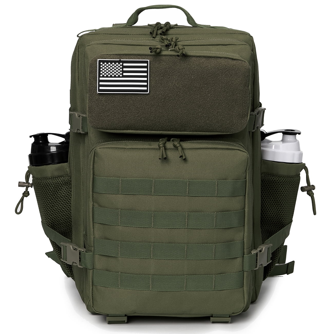 QT&QY 45L Outdoor Hiking Backpack for Men Molle Daypack 3 Day Gym Travel Rucksack with Bottle Holder