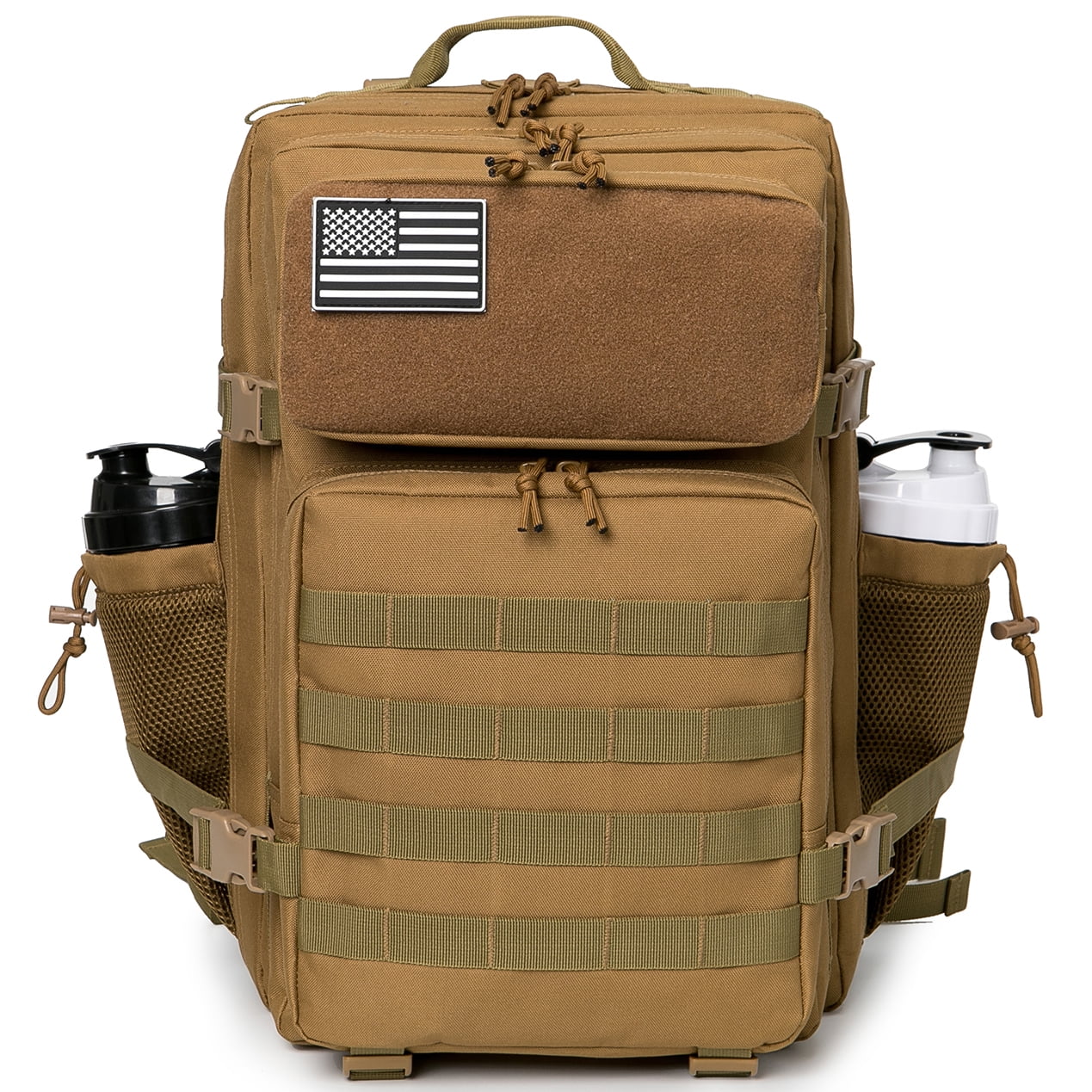 QT&QY 45L Outdoor Hiking Backpack for Men Molle Daypack 3 Day Gym Travel Rucksack with Bottle Holder