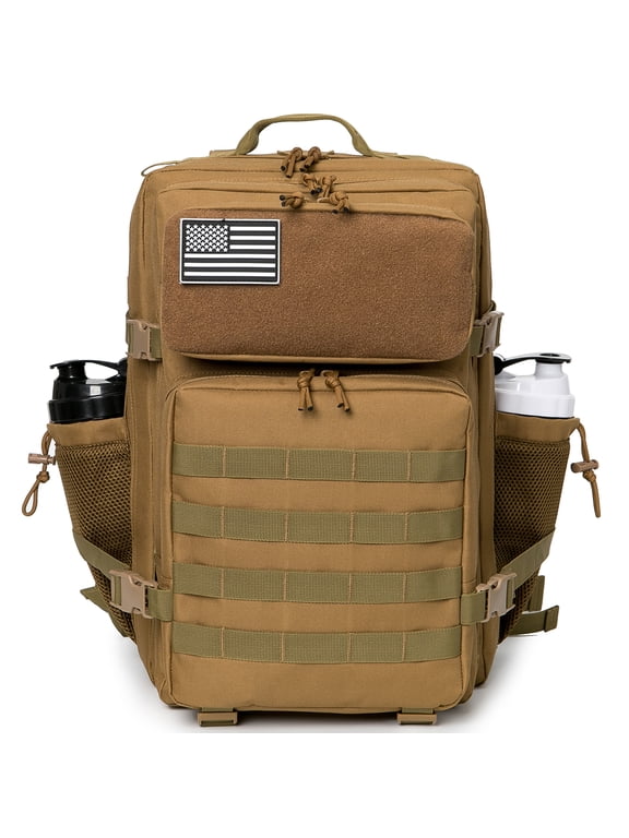45L Outdoor Hiking Backpack for Men Molle Daypack 3 Day Gym Travel Rucksack with Bottle Holder
