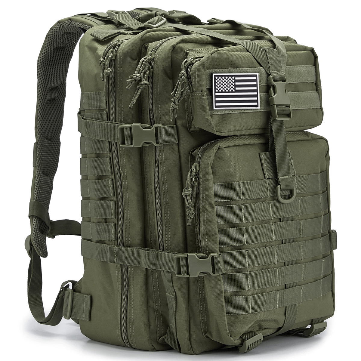 QT&QY 45L Molle Hiking Backpack for Men, Heavy-Duty 900D Outdoor Travel Daypack & Camping Work Bag