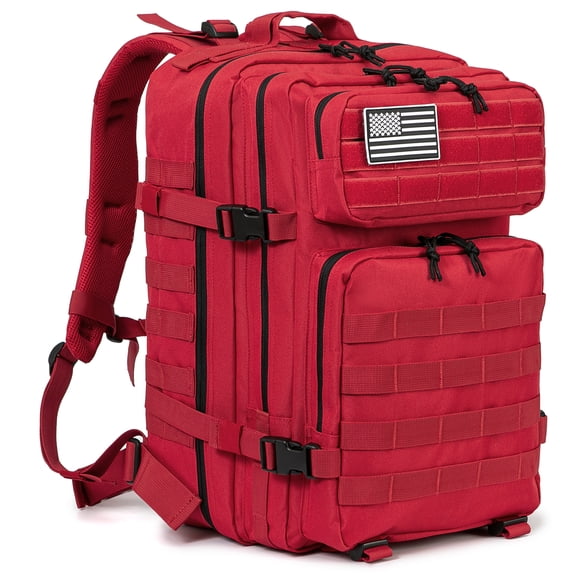QT&QY 45L Molle Hiking Backpack Outdoor Travel Daypack 17 Inch Laptop Compartment Work Commuter Bag