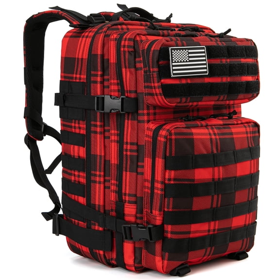 QT&QY 45L Molle Hiking Backpack Outdoor Travel Daypack 17 Inch Laptop Compartment Work Commuter Bag