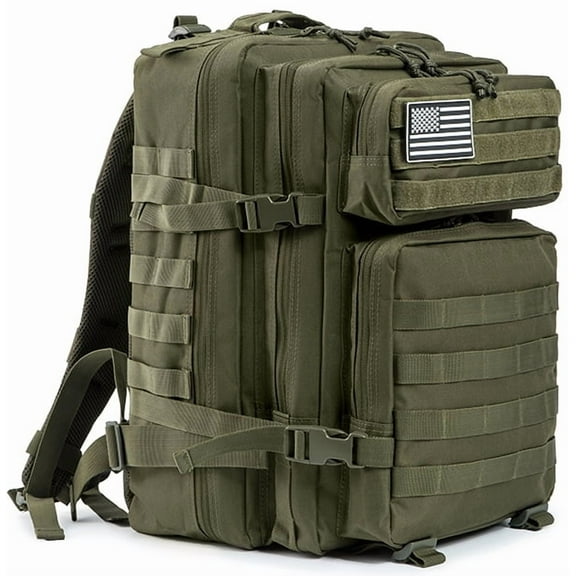 QT&QY 45L Military Tactical Backpacks Molle Army Assault Pack 3 Day Bug Out Bag Hiking Treeking Rucksack