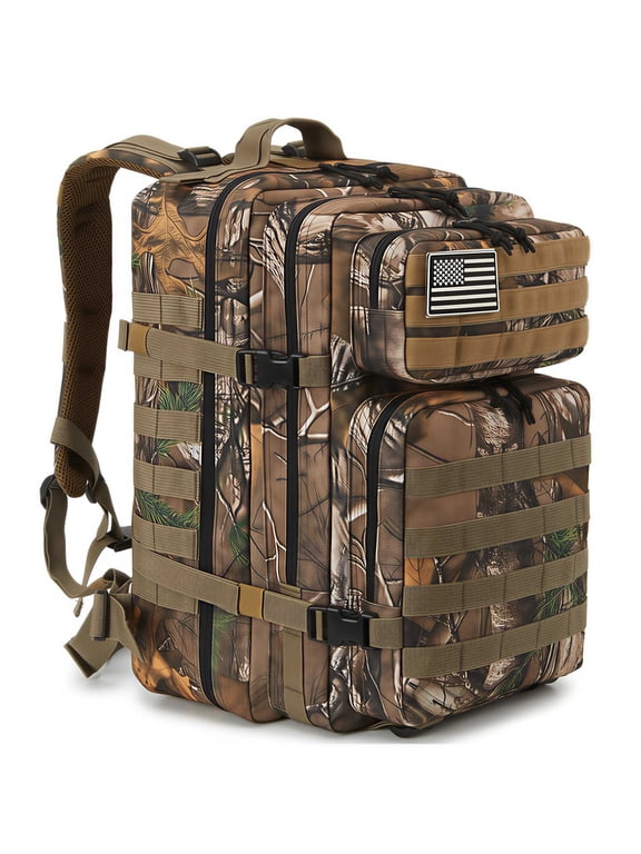 45L Molle Hiking Backpack Outdoor Travel Daypack 17 Inch Laptop Compartment Work Commuter Bag