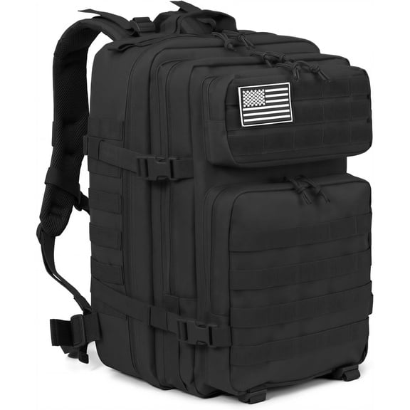 QT&QY 45L Molle Hiking Backpack Outdoor Travel Daypack 17 Inch Laptop Compartment Work Commuter Bag