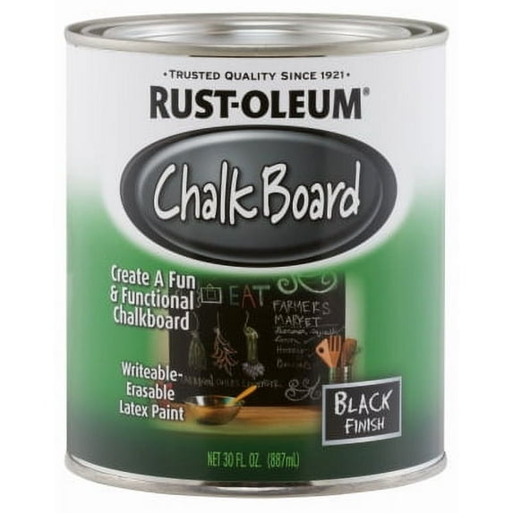 QT Rust-Oleum Specialty Black Chalkboard Brush On Latex Paint, Each