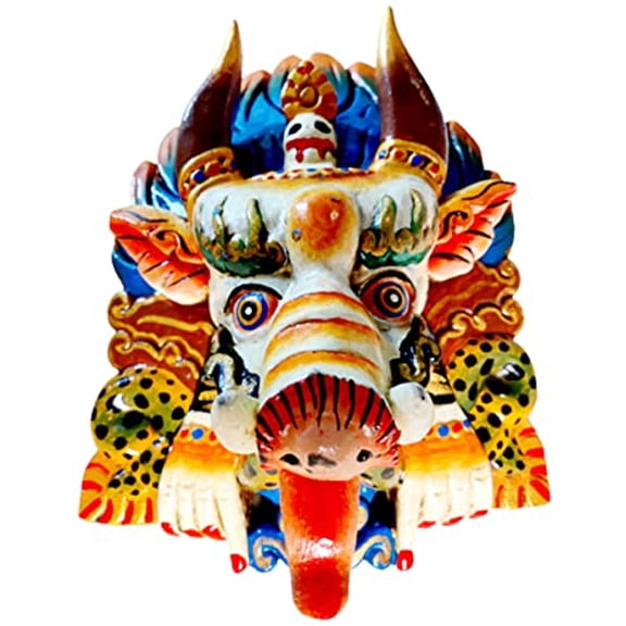 QT Shopping Hand Crafted Wooden Garuda Hindu and Buddhists Asian Mask Tibetan Nepal Newari Art Home Decor or Tattoo Shops Office Gift Garuda Wall Hanging sculpture Hand Carved Wooden Gifts