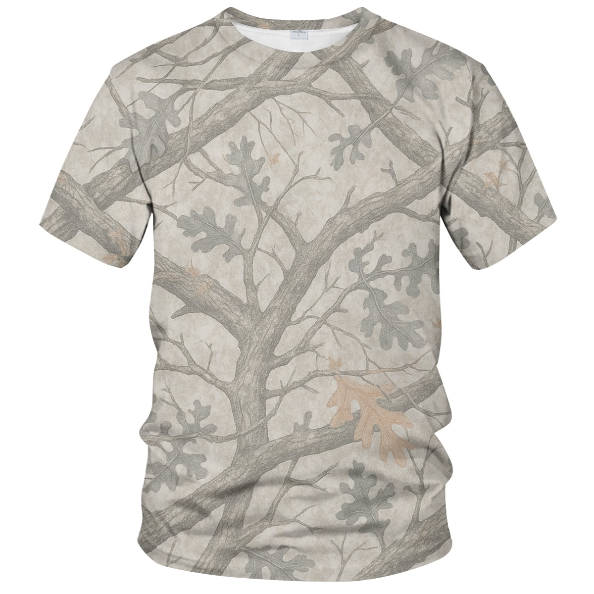 QTAGTESS Men's Tree Camo TShirt Realistic Forest Oak Leaf Hunting — free download
