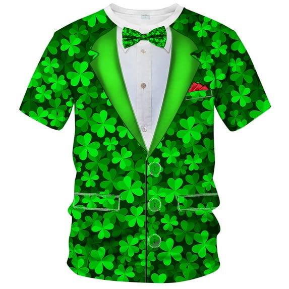 QTAGTESS Tuxedo T-Shirt Funny Suit Design Graphic T-Shirt Novelty Tux Shirt Fake Suit Tee with Bowtie, Unisex Adult