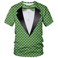 thumbnail image 1 of QTAGTESS Tuxedo T-Shirt Peacock Print Shirt Fake Suit with Bowtie Tee, 1 of 7