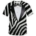 thumbnail image 1 of QTAGTESS Tuxedo T-Shirt Zebra Print Shirt Fake Suit with Bowtie Tee, 1 of 7