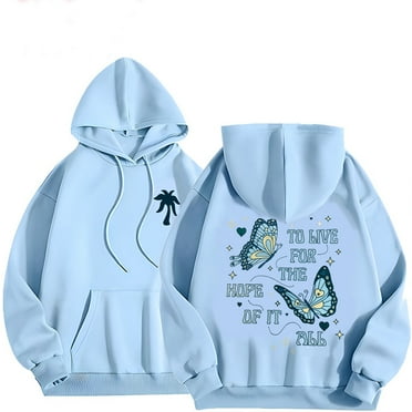 QTAMYYDS Preppy Embroidery Butterfly Letter Hoodies for Teen Girls Cute Y2k Oversized Graphic Pullover Sweatshirt Top