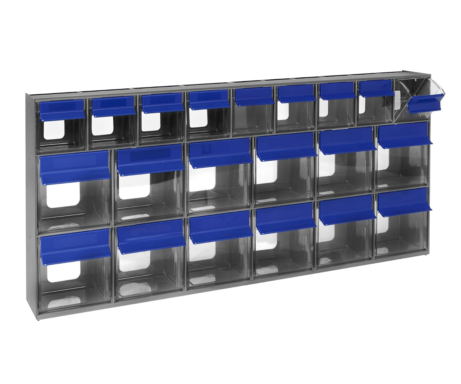 QTB669 Tip Out Bin System with 21 Clear Cup Containers, 3-5/8