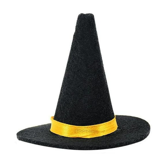 QTBIUQ 10 PCS 2.4X2.8 Inch Mini Witch Hat, Small Witch Hats for Crafts Decorative Hat Sharp Witch Hat Ghost Festival Funny Hat Mini Witch Hat Black