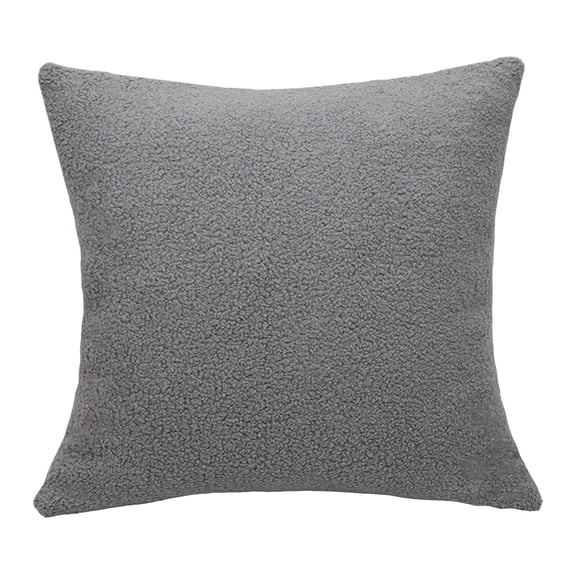 QTBIUQ 17.71x17.71 Inch Teddy Velvet Pillowcase, Super Soft and Cozy Luxury Pillow Cover Gray