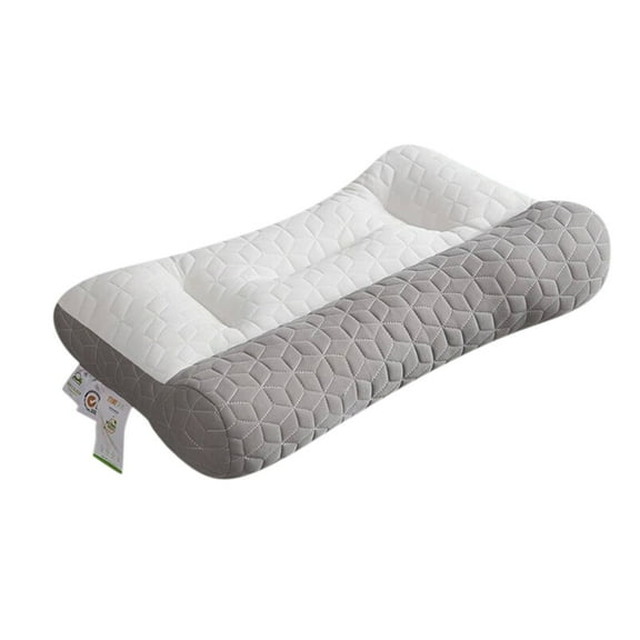 QTBIUQ 29.1x18.9x5.9 Inch Anti Traction Latex Pillow Cervical Support Pillow, Memory Foam Ergonomic Pillow Deep Sleep Pillow for Side, Back and Stomach Sleepers White