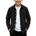 thumbnail image 1 of QTBIUQ Boys Fall Corduroy Jacket with Pockets Turn-down Collar Button Down Solid Jacket for Daily Outdoor Wear, 1 of 9