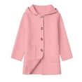 thumbnail image 1 of QTBIUQ Boys Girls Thickened Double Layer Tweed Coat with Pockets Hooded Medium Long Outerwear Warm Winter, 1 of 9
