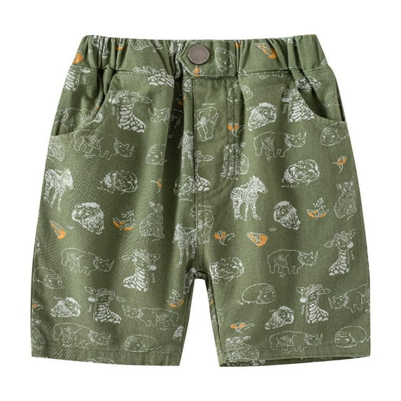 QTBIUQ Boys Summer Printed Denim Shorts with Elastic Waist - Lightweight Breathable Playwear for Toddler & Kids 2-7 Years