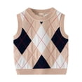 thumbnail image 1 of QTBIUQ Classic Knitted Round Neck Sweater Vest for Boys Pullover Fall Winter Casual Soft Warm Tank Tops, 1 of 9