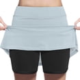 thumbnail image 1 of QTBIUQ Girls Athletic Skort Fake Two Piece Skirt High Waist A-Line Solid Color Skirt for Running Tennis Casual Play Outfit, 1 of 6