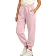 thumbnail image 1 of QTBIUQ Girls Jogger Pants Kids Cotton Sweatpants with Side Pockets Elastic Waist Solid Color Winter Pants, 1 of 8