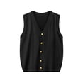 thumbnail image 1 of QTBIUQ Girls Knitted Cardigan Vest Button Down V Neck Sleeveless Solid Color Sweater Tank Tops, 1 of 2