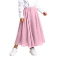 thumbnail image 1 of QTBIUQ Girls Long Skirt Ruffle Hem Elastic Waist Flowy Tiered Skirt Casual Layered Linen-Cotton Breathable Long Skirt, 1 of 7