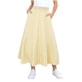 thumbnail image 1 of QTBIUQ Girls Plaid Maxi Skirt Elastic Waist Skirt with Pockets Casual Comfortable Long Skirt, 1 of 6