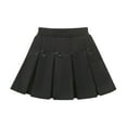 thumbnail image 1 of QTBIUQ Girls Pleated Skirt A-Line College Style Casual Solid Color Bow Short Skort School Uniform Skirt, 1 of 6