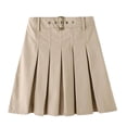 thumbnail image 1 of QTBIUQ Girls Pleated Skirt with Belt High Waist Uniform Skirt Classic A-Line Short Skirt, 1 of 7