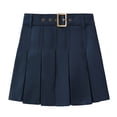 thumbnail image 1 of QTBIUQ Girls Pleated Skirt with Belt High Waist Uniform Skirt Classic A-Line Short Skirt, 1 of 6