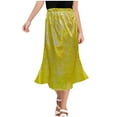 thumbnail image 1 of QTBIUQ Girls Sequin Skirt Midi Skirt Performance A-Line Midi Skort Sparkle Stretchy Elastic Waist Flared Dancing Metallic Mermaid Skirt, 1 of 3