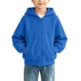 thumbnail image 1 of QTBIUQ Kids Hoodies Sweatshirt Pockets Zip up Drop Shoulder Warm Winter Sweatshirts, 1 of 9