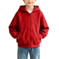 thumbnail image 1 of QTBIUQ Kids Hoodies Sweatshirt Pockets Zip up Drop Shoulder Warm Winter Sweatshirts, 1 of 9