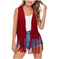 thumbnail image 1 of QTBIUQ Kids Suede Tassel Vest Western Cowboy Style Sleeveless Kids Gilet for Daily Travel Holiday Party, 1 of 5
