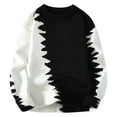 thumbnail image 1 of QTBIUQ Men Casual Fashion Color Match Warm Knit Round Neck Long Sleeve Sweater Black, 1 of 4