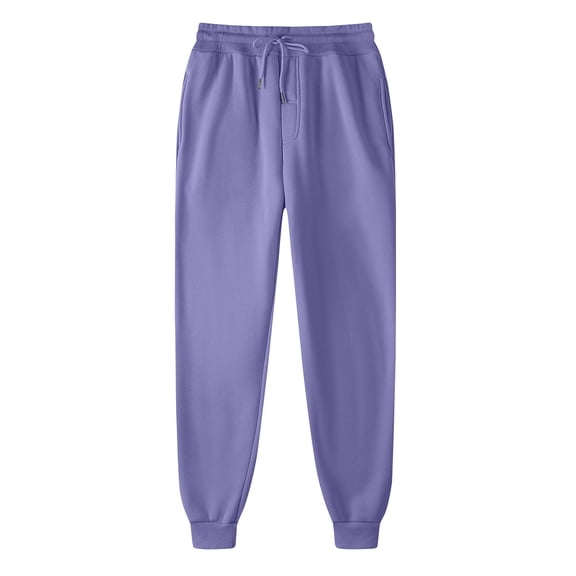 QTBIUQ Mens Casual Solid Color High Waist Pocket Sweatpants Elastic Waist Lounge Pants Sky Blue
