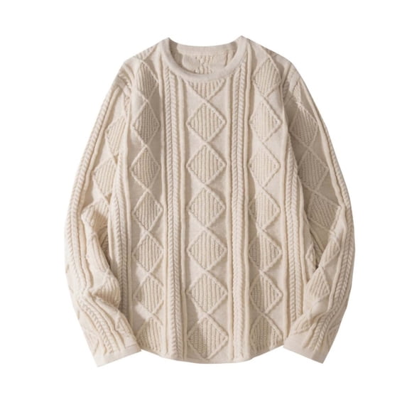 QTBIUQ Mens Lightweight Knit Sweater Pullover Rib Loose Fit Long Sleeve Crew Neck Top Casual Versatile Shirt for Spring Khaki