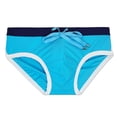 thumbnail image 1 of QTBIUQ Mens Swim Trunks Briefs with Drawstring Low Waist Quick Dry Breathable Solid Shorts for Swimming Beach Shorts, 1 of 8