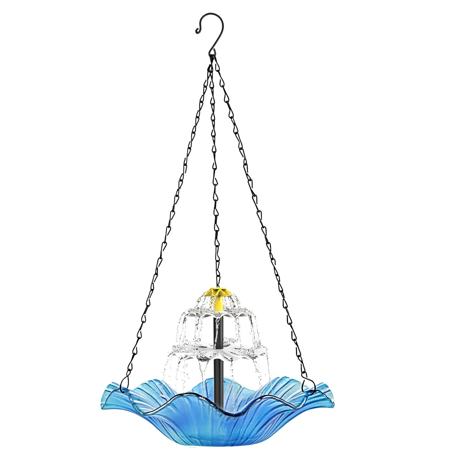 QTBIUQ Solar Bird Feeder Birdbath Feeder Hummingbird Feeder Outdoor Hanging Bird Feeder Patio Garden Decoration Multicolor