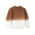 thumbnail image 1 of QTBIUQ Sweater Boys and Girls Sweaters Gradually Change Color Knitted Sweaters Mid Size Children Western-style Coffee, 1 of 4
