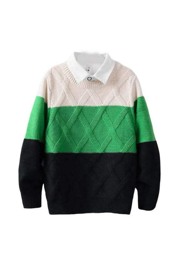 Sweater Children Turtleneck Sweater For Middle and Large Children Clothing Thickened Velvet Winter Pullover Baby Bottoming Shirt Green