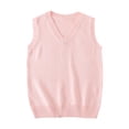 thumbnail image 1 of QTBIUQ Sweater Sweater Vest Womens Fashion Casual Solid Ladies Tops Sleeveless Blouse V-Neck Sweaters Pink, 1 of 4